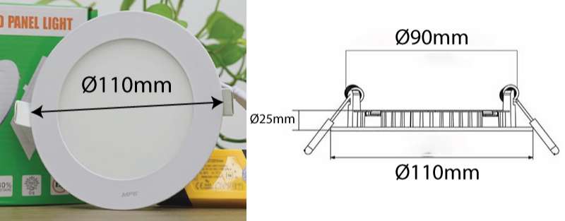 kích thước đèn